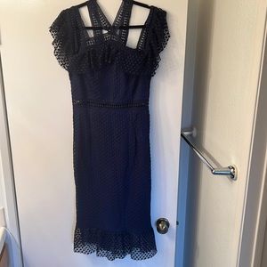 Beautiful navy “ Pretty little thing” midi dress!